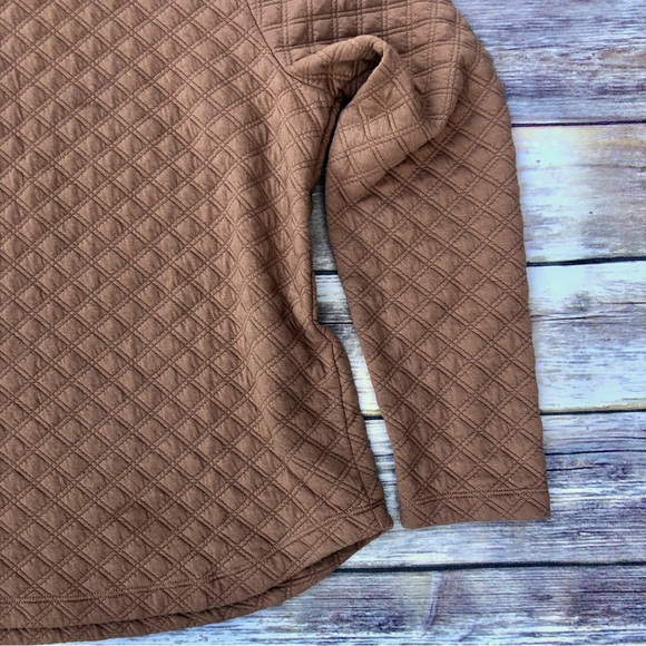J. Crew Quilted Mockneck Pullover camel - Picture 6 of 11